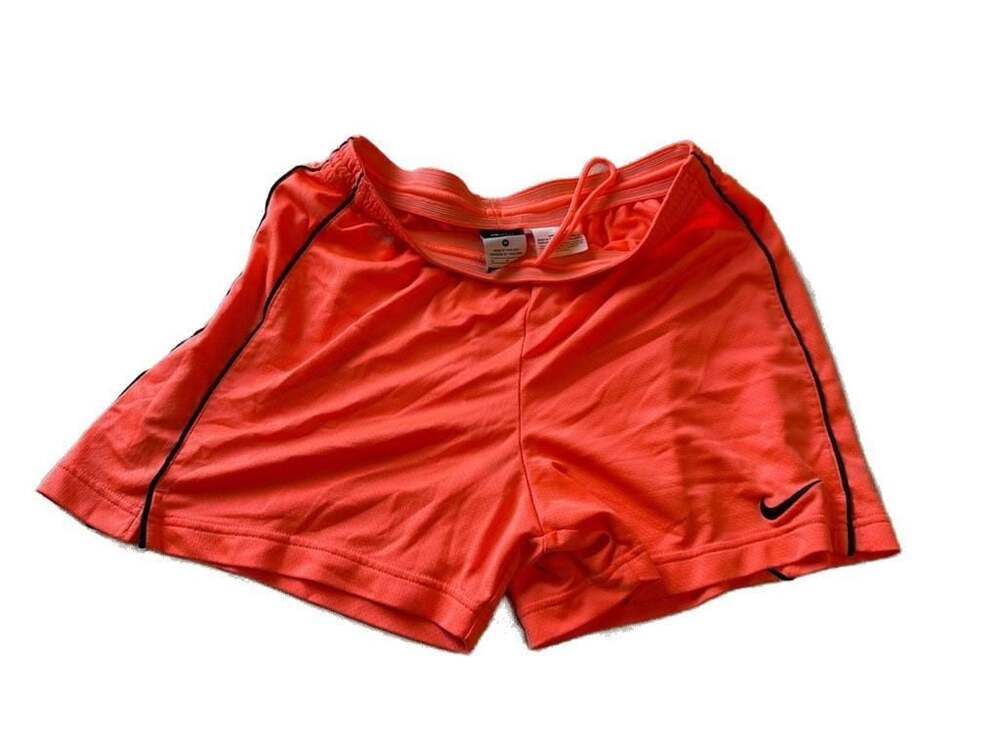 Nike Women's Dri-FIT Orange Athletic Running Shorts with Black Trim